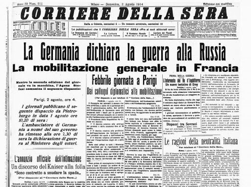 Germania dichiara guerra a Francia e Russia