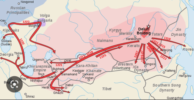 Land area of Ghengis Khan Invasions