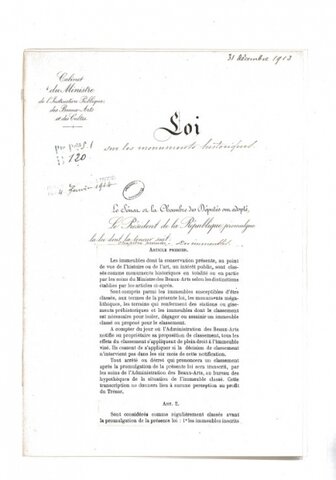loi sur les monuments historiques