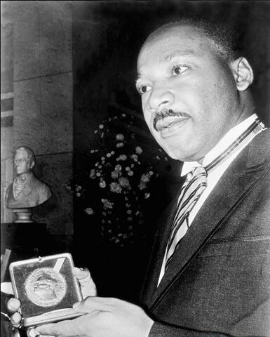 Martin Luther King receives the Nobel Peace Prize