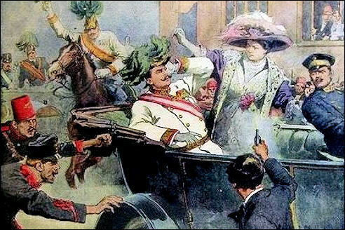 Moord op aartshertog Franz Ferdinand  in Sarajewo, begin W.O.1