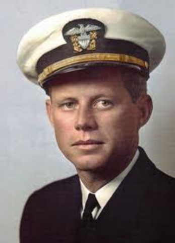 JFK is awarded the Purple Heart and the Navy and Marine Corps Medal for his bravery.