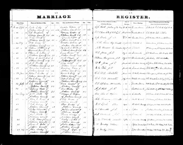 Julius Marries Franny NC timeline