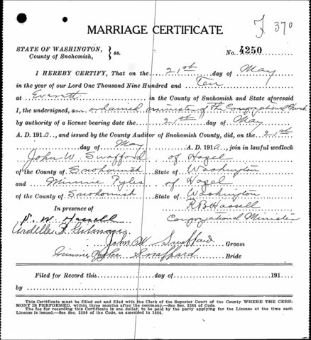 John marries Minnie Pyle