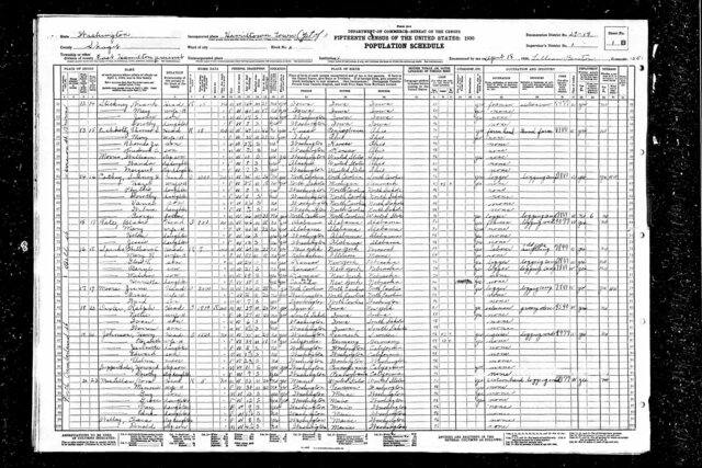 Minnie and Thomas listed as husband and wife on census