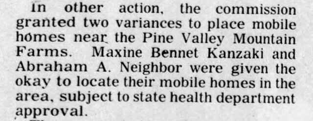 Trailer allowed on Abe and Edna's property