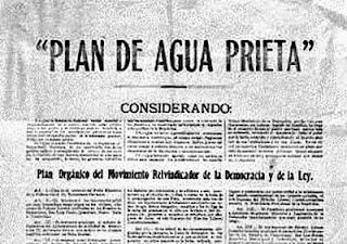Plutarco Elías Calles publica el Plan de Agua Prieta