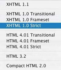 Versiones de HTML 4.01 (Strict, Transitional, FrameSet).