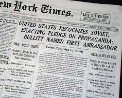 The U.S. recognizes the U.S.S.R