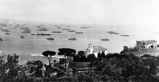 Invasion fleet along the French coast