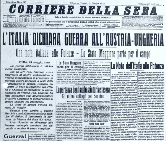 L'Italia dichiara guerra all'Austria