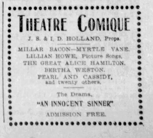 Alice working at Saloon Comique