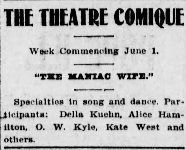 Alice Acting at the Saloon Comique again