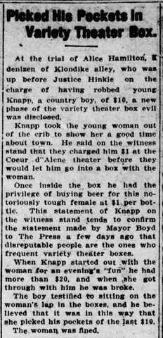 Alice gets caught picking pockets