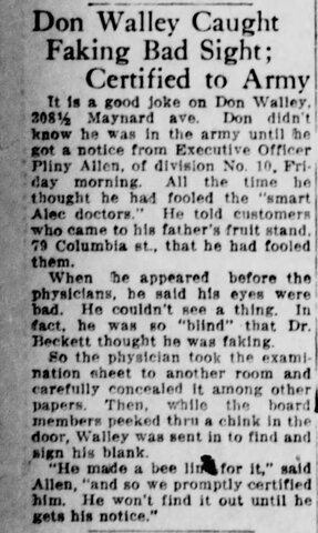 Don Walley Fakes bad eye to Military docs