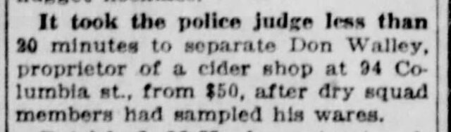 Don Walley gets caught selling hard cider