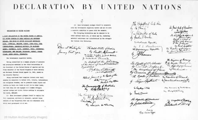 1er janv. 1942 : Déclaration des Nations-Unies