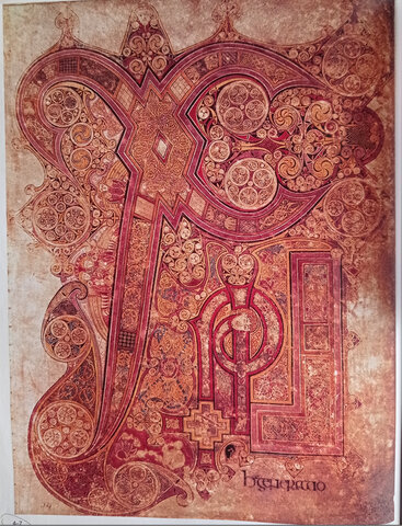 El Llibre de Kells, pàgina de la chi-ro. (794-806)