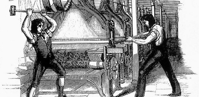 Destrucción de maquinaria textil