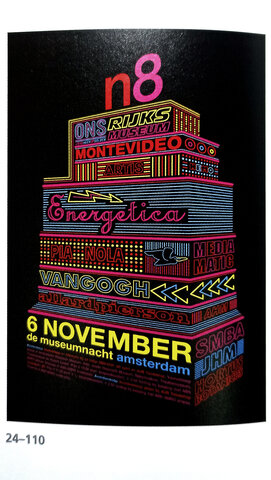 Cartell "n8" per  Museumnatch (museu nit) a Amsterdam, dissenyat per Thonik