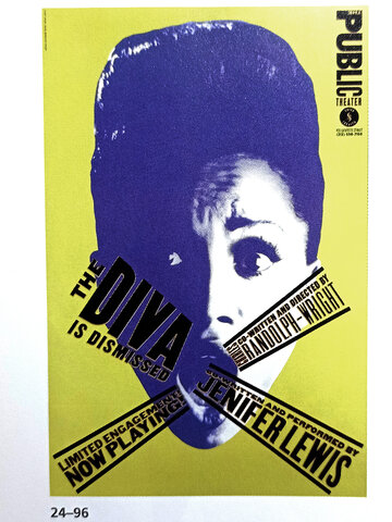 Cartell de "Diva is Dismissed" estrenada al Public Theater, dissenyat per Paula Sccher.