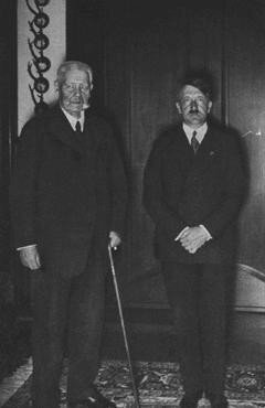 Death of German President von Hindenburg