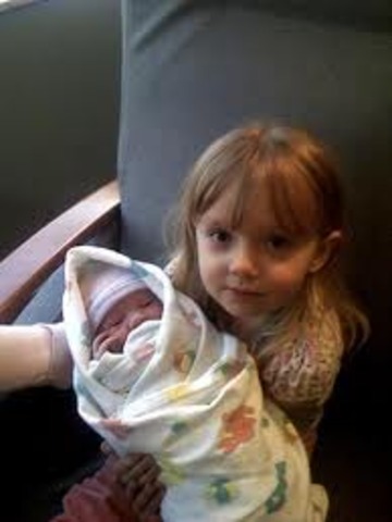 My sister was born
