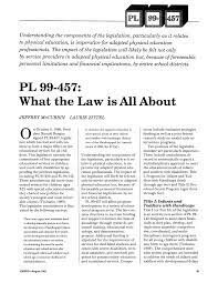 Education of the Handicapped Act Amendments (EHAA) (PL 99-457)