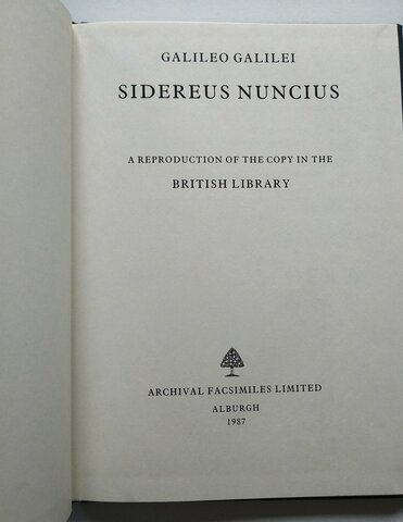 “Sidereu Nuncius” -Galileu Galilei