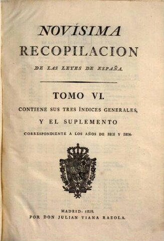 Novísima Recopilación de las Leyes de España (Derecho Español)