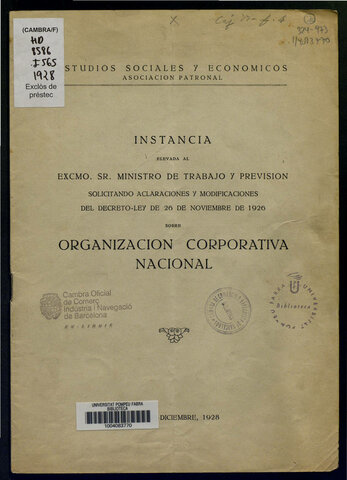 Primo de Rivera y la Organización Corporativa del Trabajo