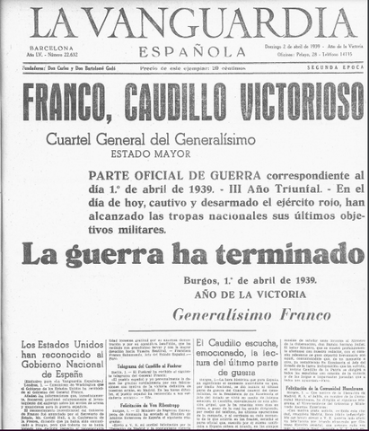 Fin de la Guerra Civil Española