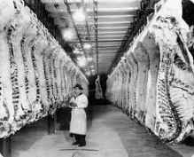 Roosevelt Visits Meatpacking Plant