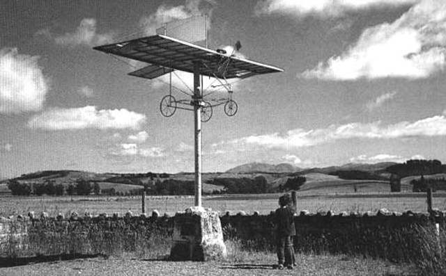 First manned heavier-than-air flight.