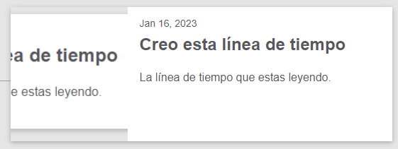 Creo esta línea de tiempo