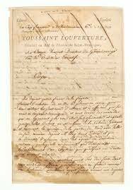 Toussaint L’Ouverture Letter fighting for equality