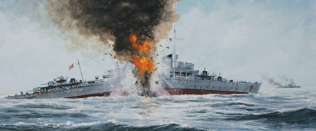Battle of the Barents Sea between German and British ships.