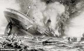 The sinking of the Lusitania