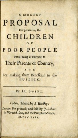 "A Modest Proposal" by Jonathan Swift
