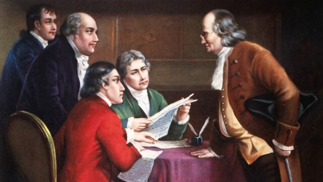 Writing and signing of the Declaration of Independence