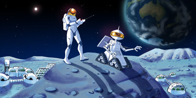 Robot Assisted First Fully Sustainable Colony in a Different Galaxy