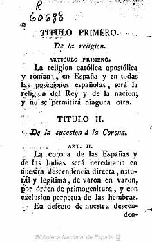 La carta De bayona 1806