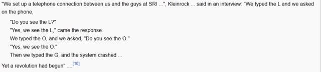 The Internet (first incarnation)...late 60's