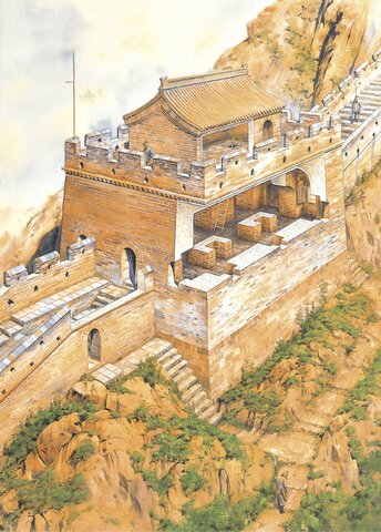 Construcción de la Gran Muralla de China.