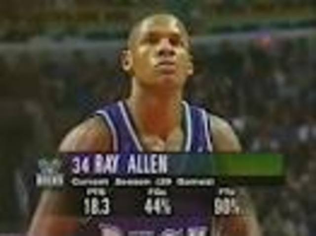 Ray Allen began his NBA career with the Milwaukee Bucks in 1996.