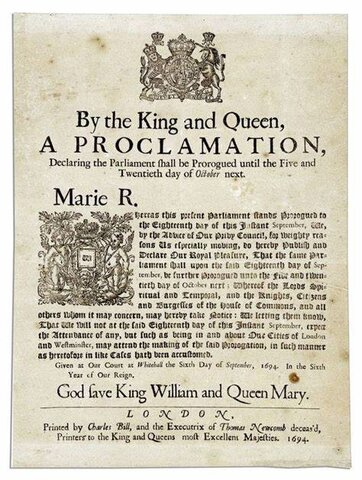 1689. Declaración de Derechos (Inglaterra).