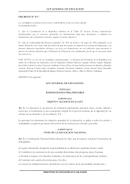 Ley General de educación.