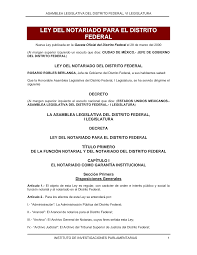 Ley del Notariado para el Distrito Federal de 30 de diciembre de 1999