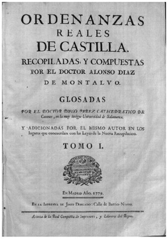 Las Ordenanzas Reales de Castilla