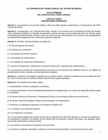 LEY ORGÁNICA DEL PODER JUDICIAL DEL ESTADO DE MÉXICO